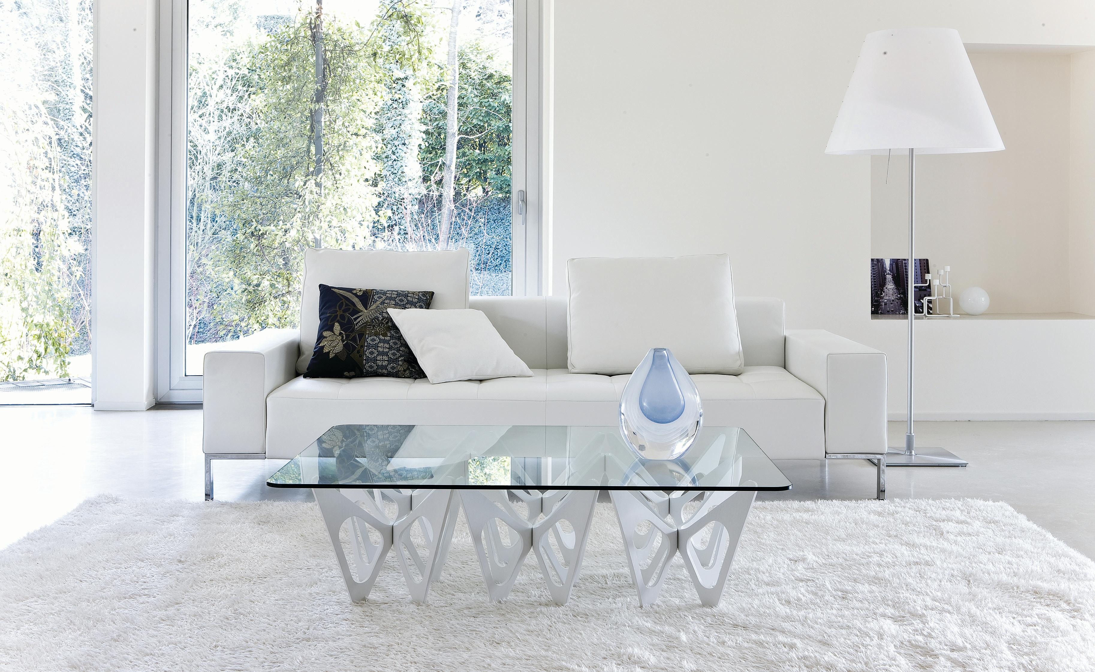Contemporary Zanotta Butterfly Glass Top Coffee Table by Alexander Taylor For Sale
