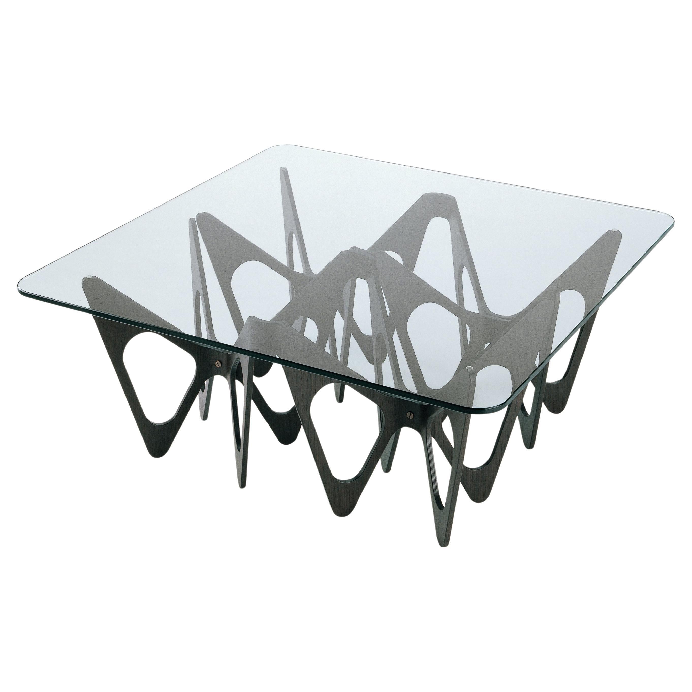 Zanotta Butterfly Glass Top Coffee Table by Alexander Taylor For Sale