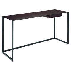 Zanotta Calamo Desk in Black Top with Steel Frame by Gabriele Rosa