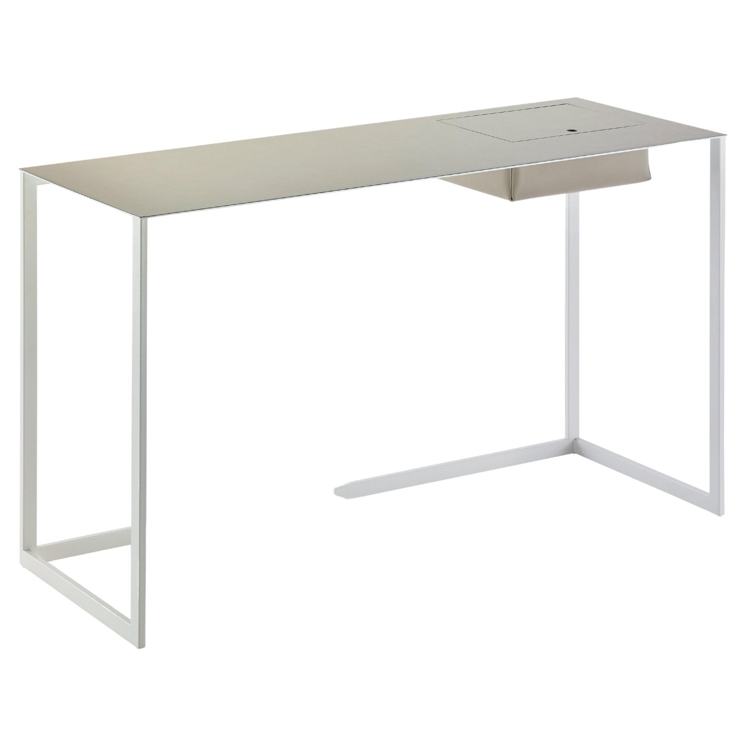 Zanotta Calamo Desk in White Top with Steel Frame by Gabriele Rosa For Sale  at 1stDibs