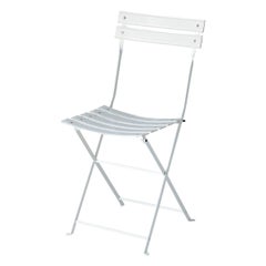 Zanotta Celestina Folding Chair in White Painted Steel Frame by Marco Zanuso