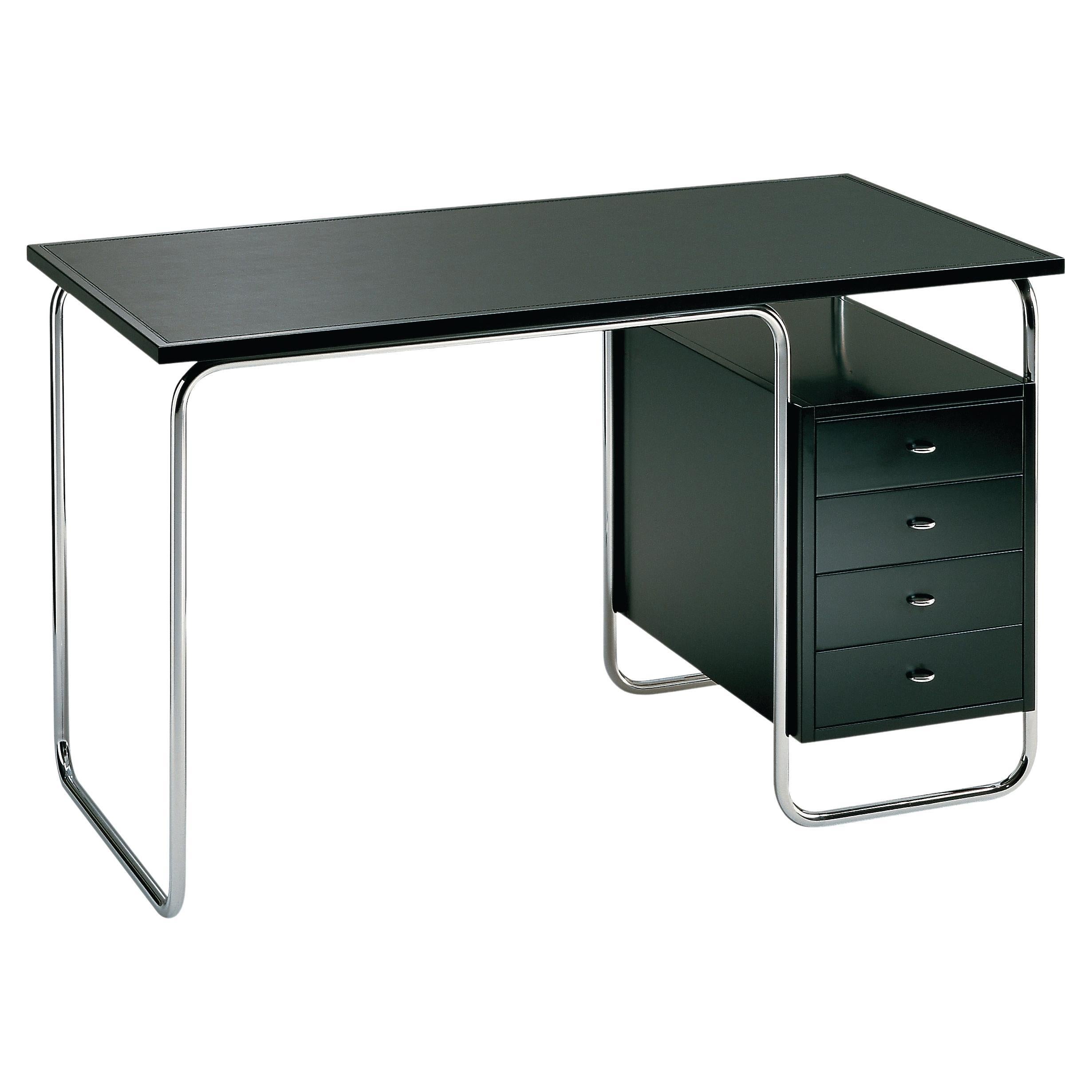 Zanotta Comacina Writing Desk in Black Top & Stainless Steel Frame,Piero Bottoni