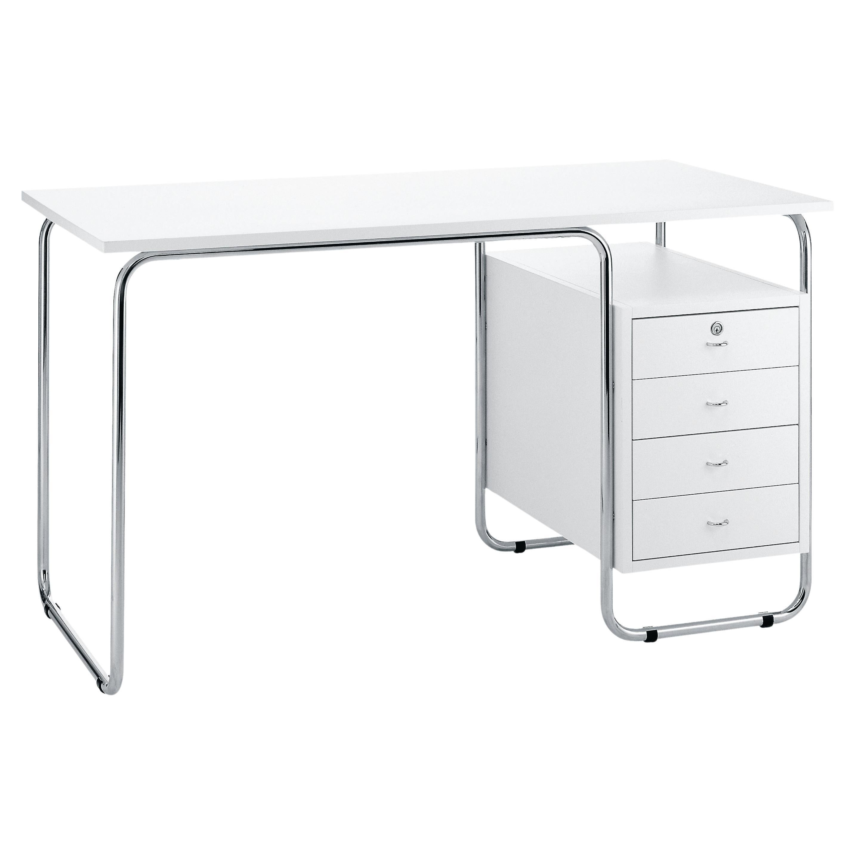 Zanotta Comacina Writing Desk in White Top & Stainless Steel Frame,Piero Bottoni
