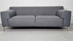 Zanotta Contemporary Italian Sofa in Luxurious Mid-Grey Lambswool Upholstery