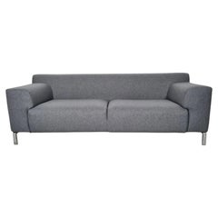 Zanotta Contemporary Italian Sofa in Luxurious Mid-Grey Lambswool Upholstery