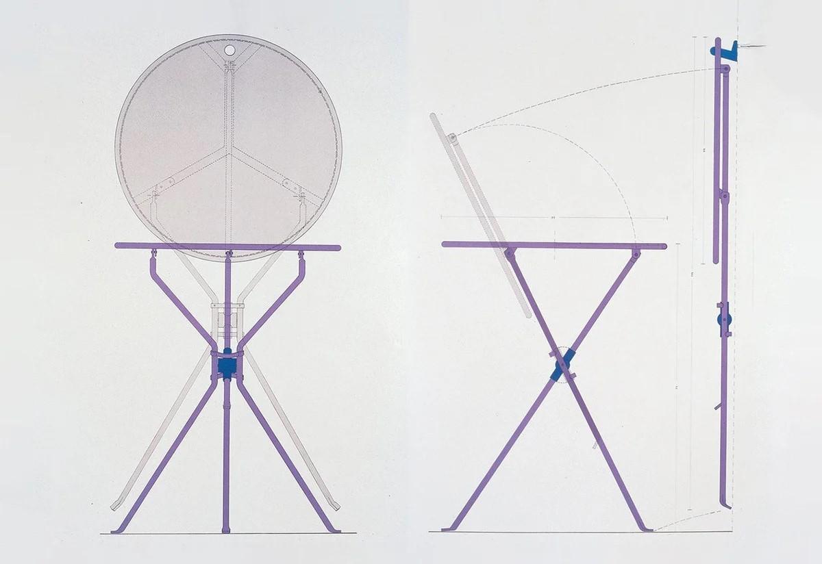 Italian Zanotta Cumano Folding Table by Achille Castiglioni