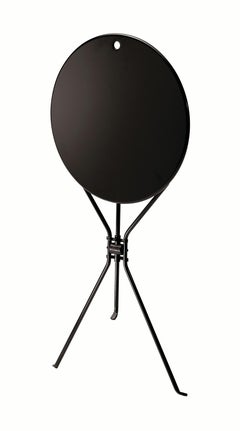 Zanotta Cumano Folding Table in Black Finish with Steel Top