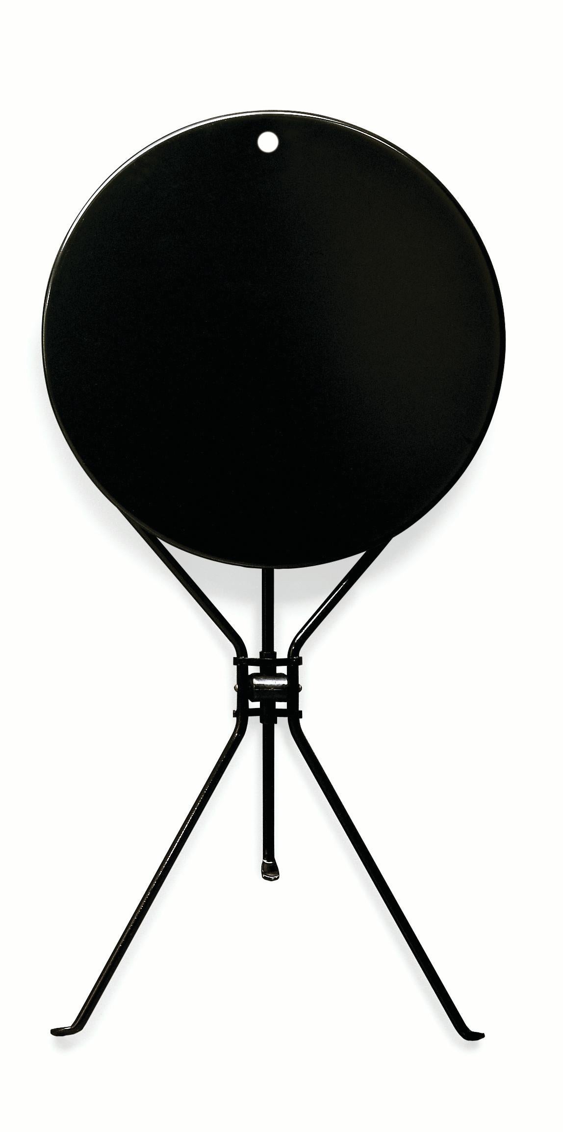Italian Zanotta Cumano Folding Table in Black Finish with Steel Top For Sale