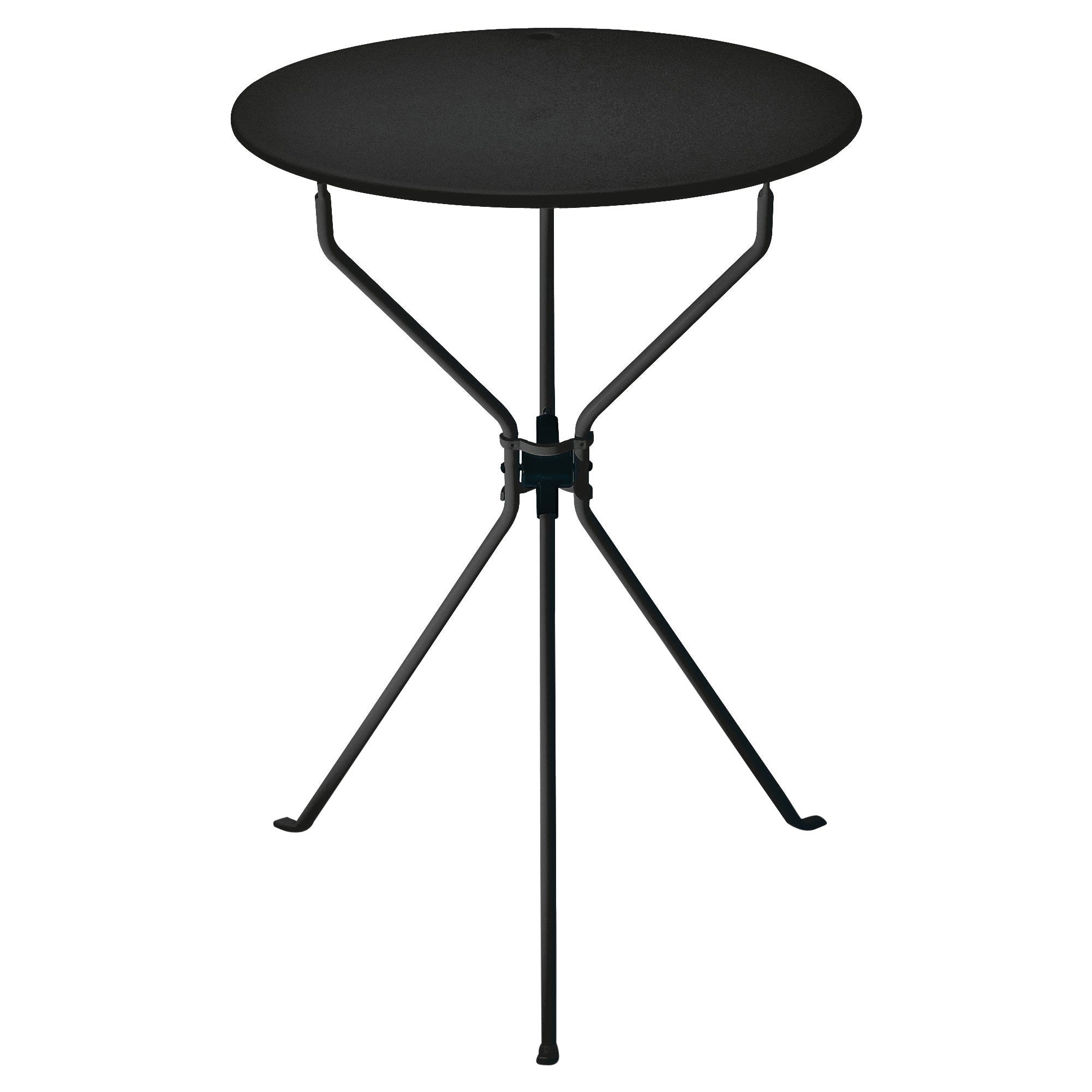 Zanotta Cumano Folding Table in Black Finish with Steel Top For Sale
