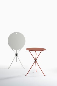 Zanotta Cumano Folding Table in White Finish with Steel Top