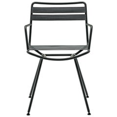 Zanotta Dan Armchair in Anthracite Elastic Seat & Back with Matt Black Steel
