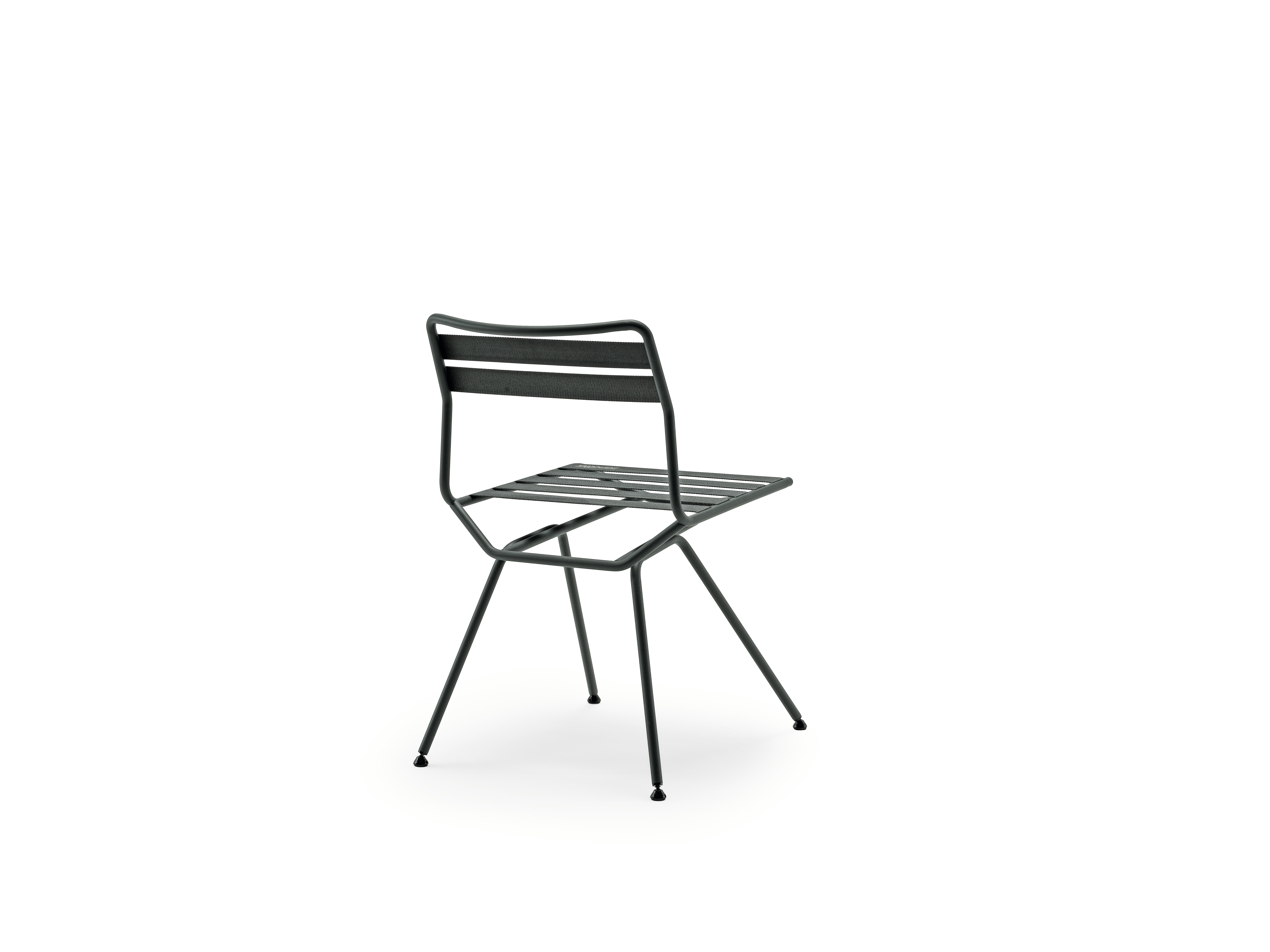 Zanotta Dan Chair in Anthracite Elastic Seat & Back with Matt Black Steel Frame by Patrick Norguet

Steel frame varnished iron grey or matt black. Seat and backrest made of elastic straps in polyester thread available in yellow, string, anthracite