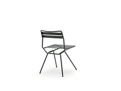 Zanotta Dan Chair in Anthracite Elastic Seat & Back with Matt Black Steel Frame