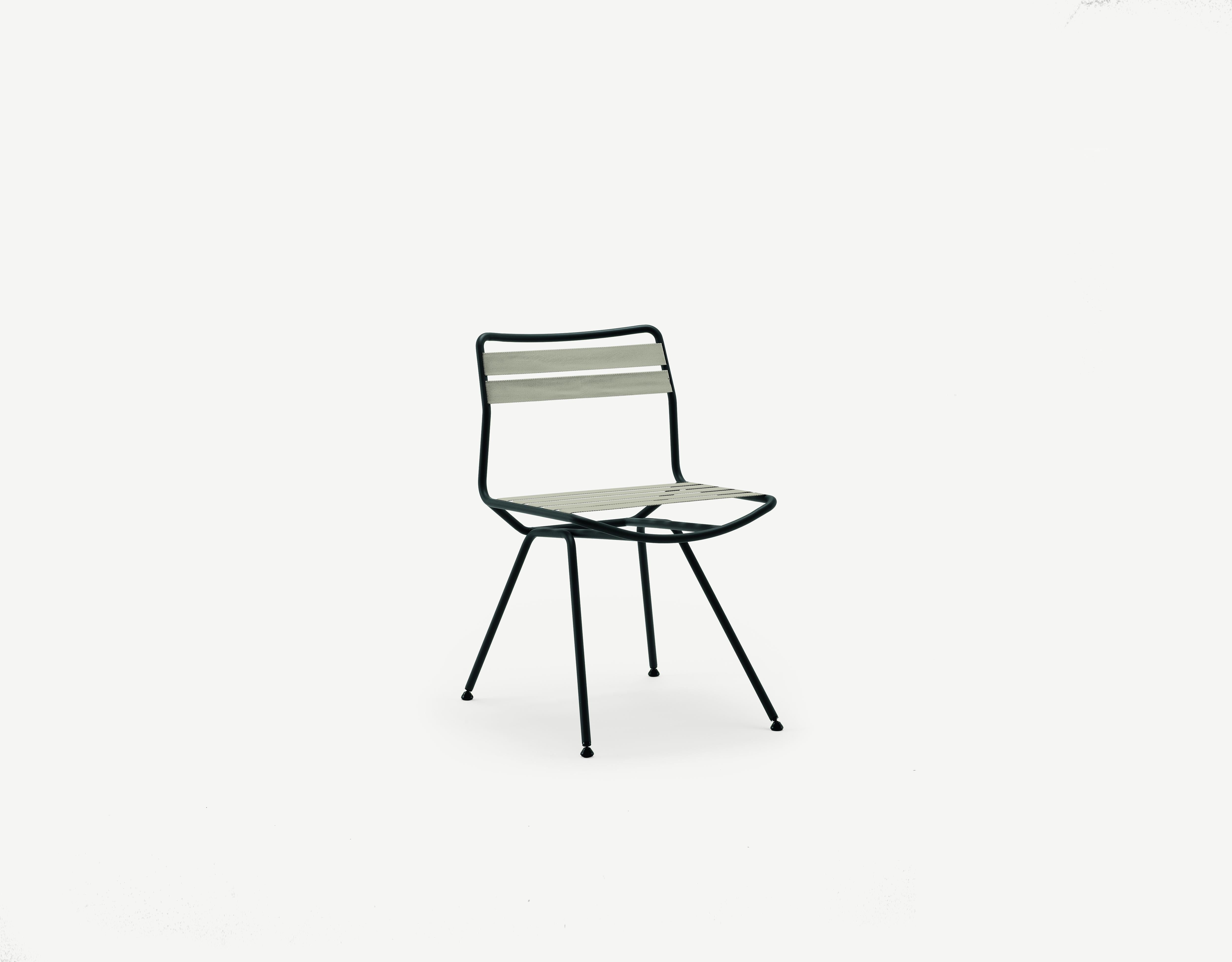 Zanotta Dan Chair in String Elastic Seat & Back with Black Stainless Steel Frame by Patrick Norguet

Stainless steel 304 frame painted in matt iron grey or black for outdoor. Seat and backrest made of elastic straps in polyester thread available