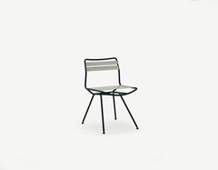 Zanotta Dan Chair in String Elastic Seat & Back with Black Stainless Steel Frame