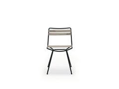 Zanotta Dan Chair in String Elastic Seat & Back with Matt Black Steel Frame