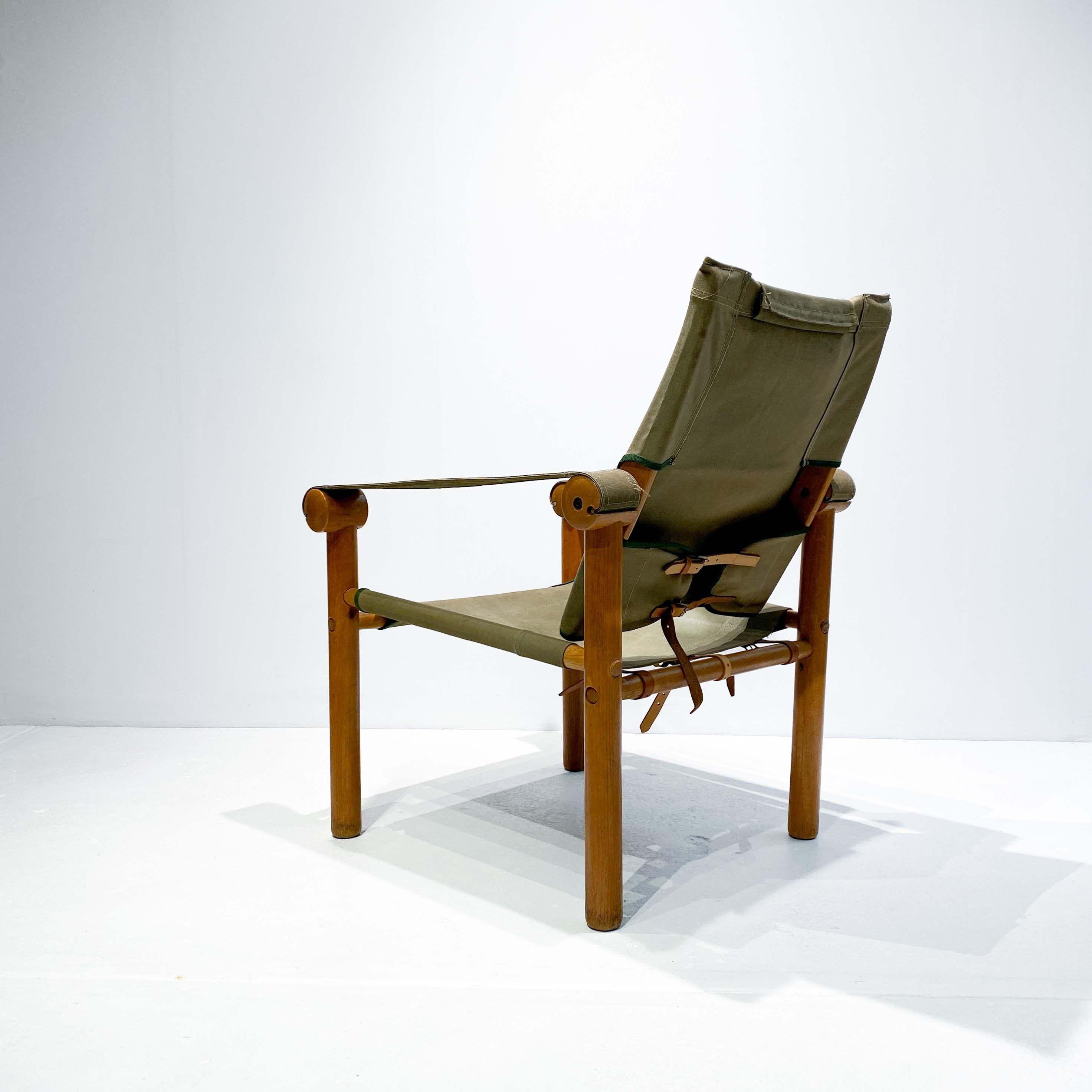 Mid-Century Modern Zanotta Dismountable Safari Chair, 1970s