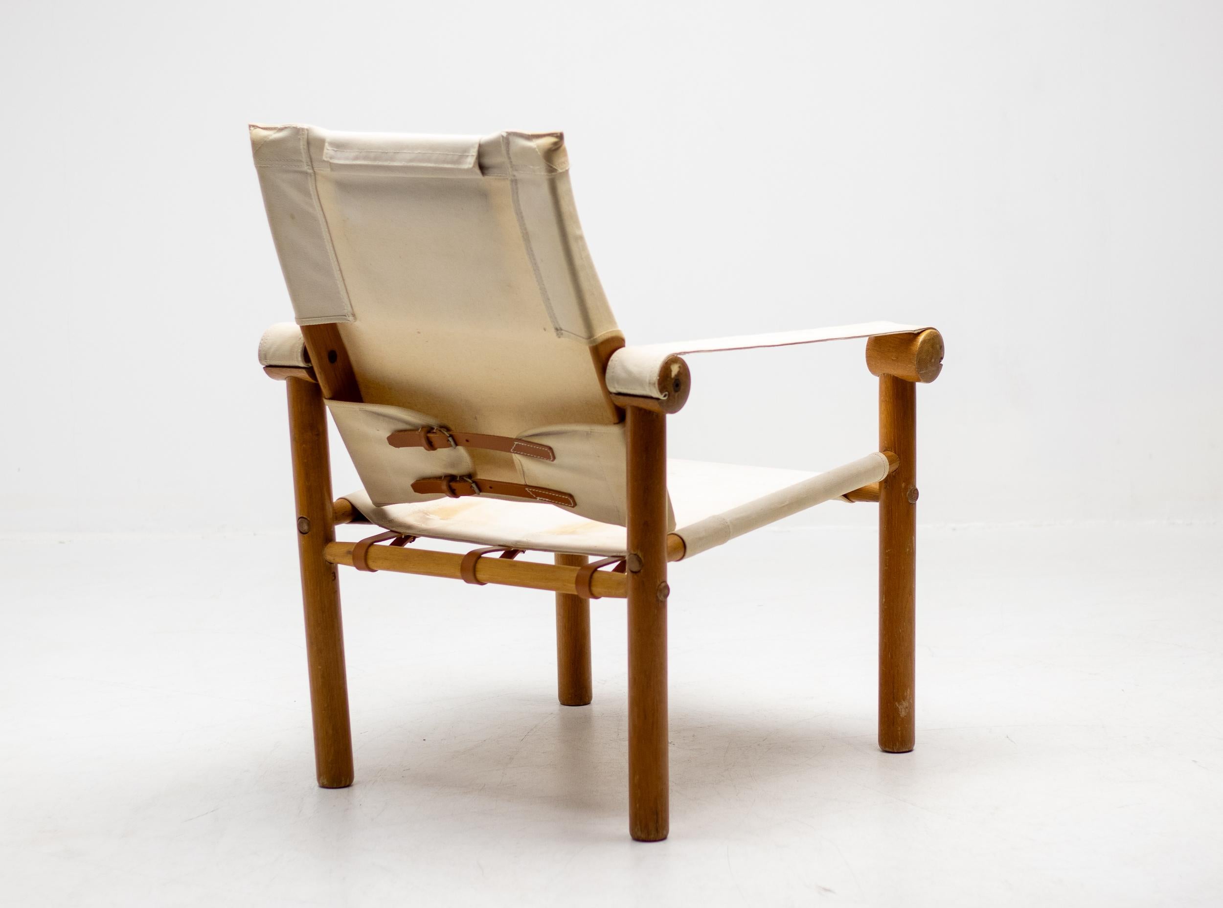 Zanotta Dismountable Safari Chair In Good Condition For Sale In Dronten, NL