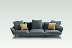Sofa „Zanotta Dove“ mit Viburno-Polsterung und Graphit-Aluminiumrahmen