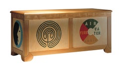 Zanotta Edizioni Alchera Chest in Elm-Wood Frame by Joe Tilson