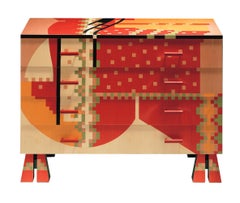 Zanotta Edizioni Calamobio Chest of Drawers in Wood by Alessandro Mendini