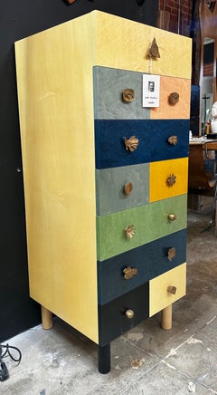 Signed Zanotta Genesio Chest of Drawers in Veneered Wood by Alik Cavaliere