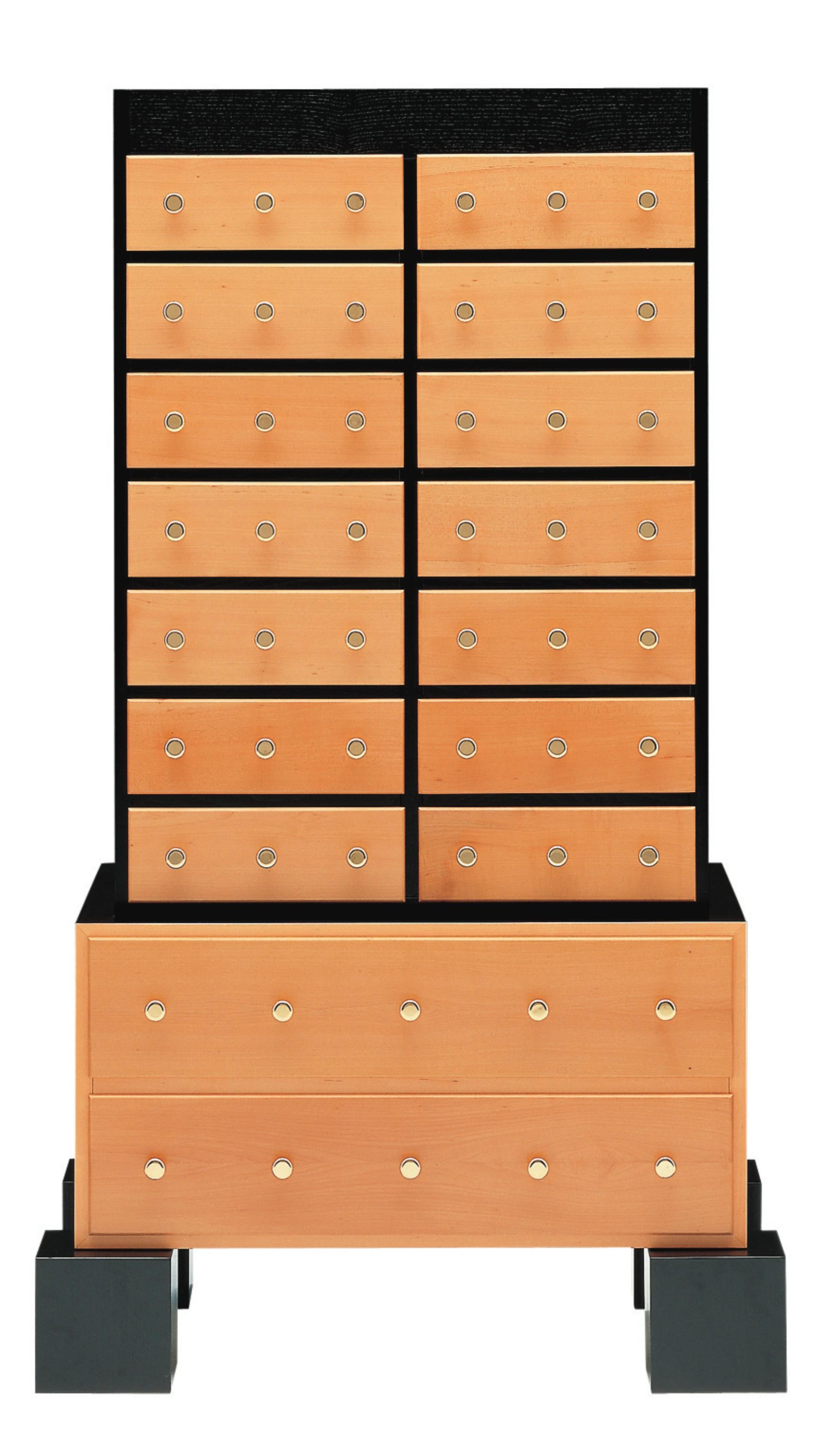 Zanotta Edizioni Mombasa Chest of Drawers in Brown Painted by Ettore Sottsass
