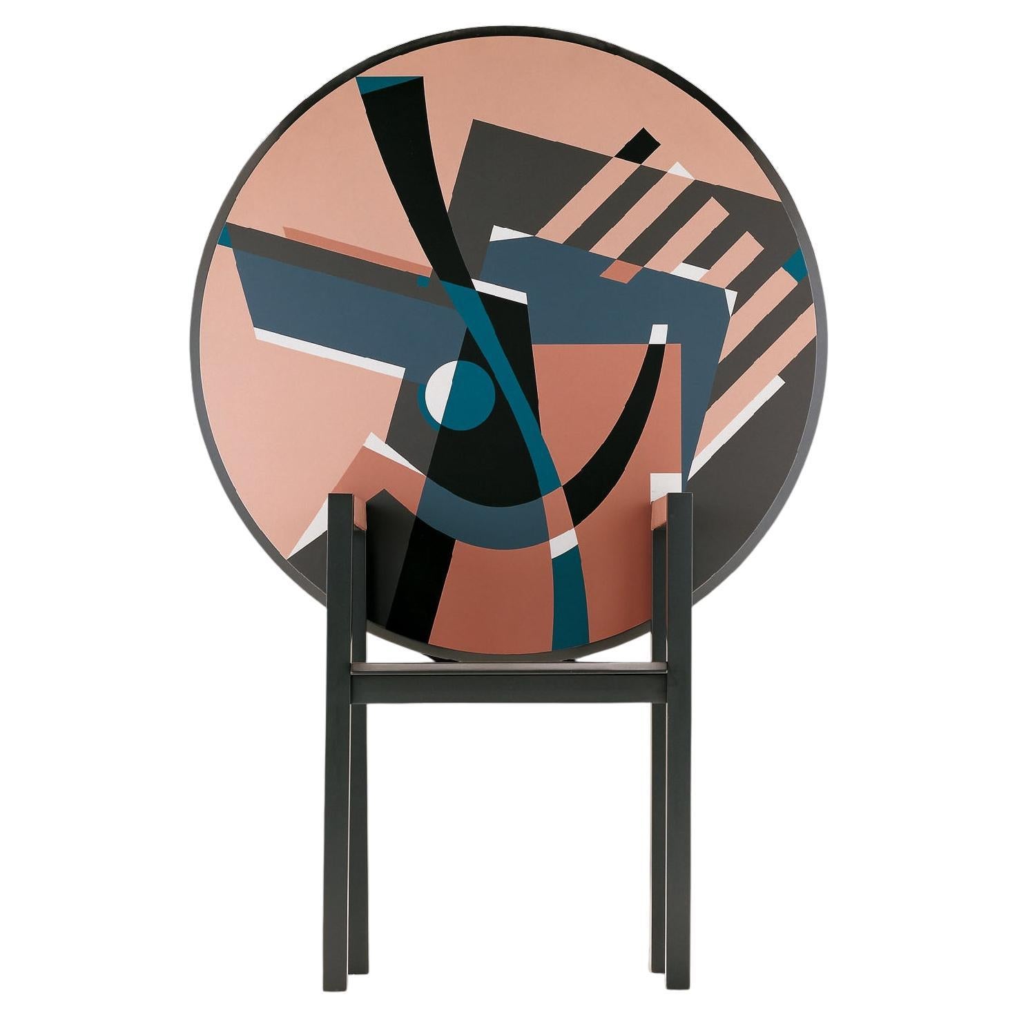 Zanotta Edizioni Zabro Table Chair in Lacquered Wood by Alessandro Mendini