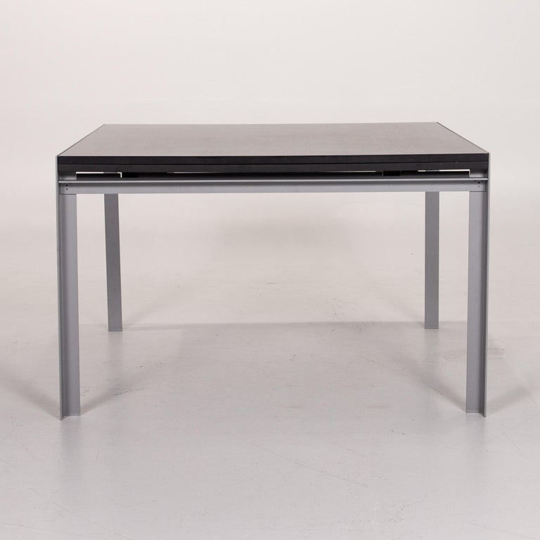 Zanotta Estenso Metal Dining Table Wood Brown Folding Table Function For Sale At 1stdibs