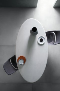 Zanotta Fenice Table in Grey Shade Polimex with Acryl Finish by Piero Bottoni