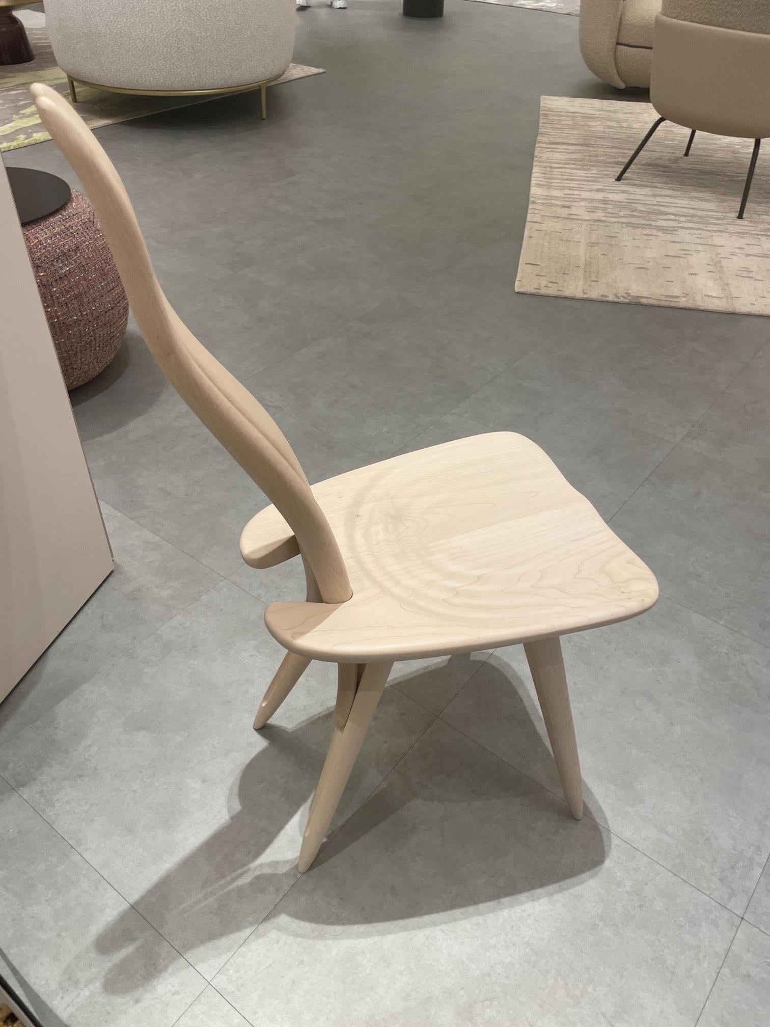 Contemporary Zanotta Fenis CM Natural Frame Chair by Carlo Molino in STOCK