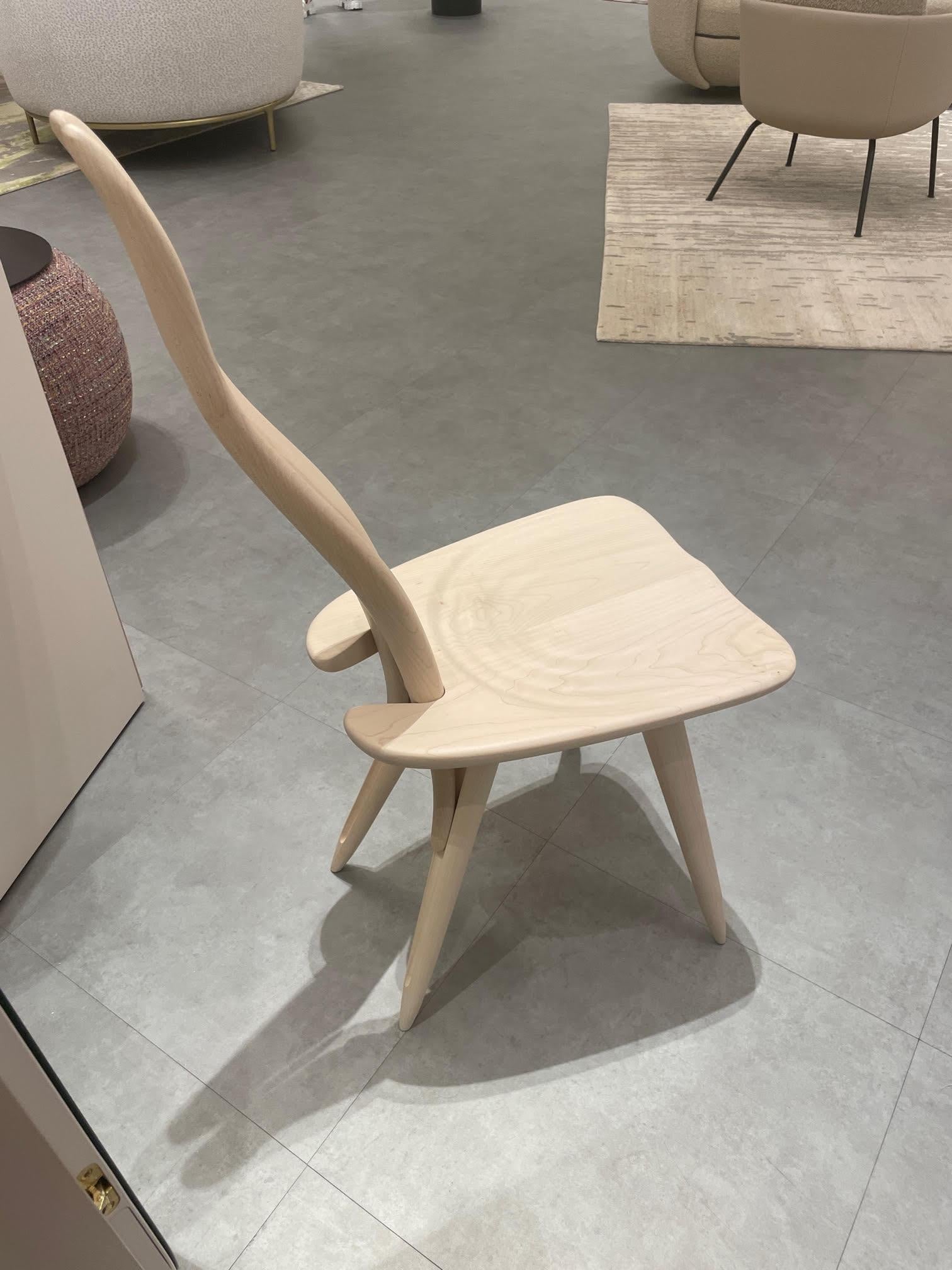 Wood Zanotta Fenis CM Natural Frame Chair by Carlo Molino in STOCK