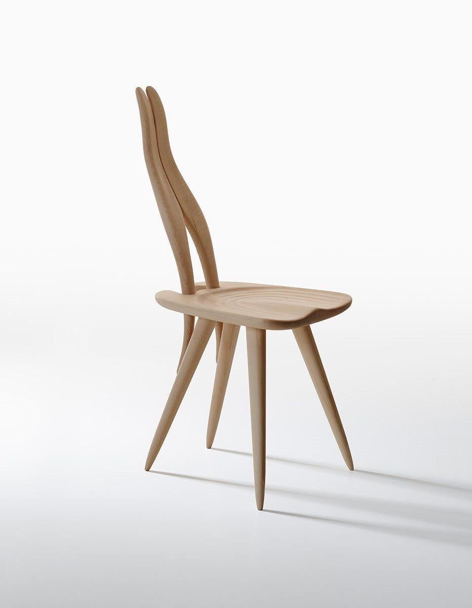 Zanotta Fenis CM Solid Maple Wood Chair by  Carlo Mollino For Sale 2