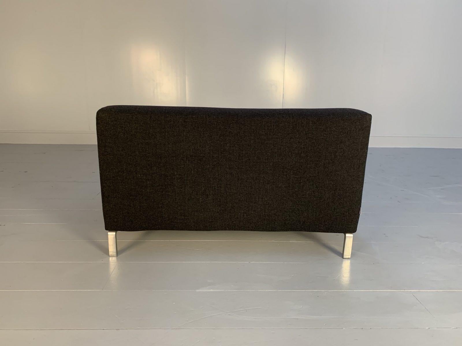 Zanotta “Greg” 3-Seat Sofa & Armchair in Dark Grey Wool For Sale 9
