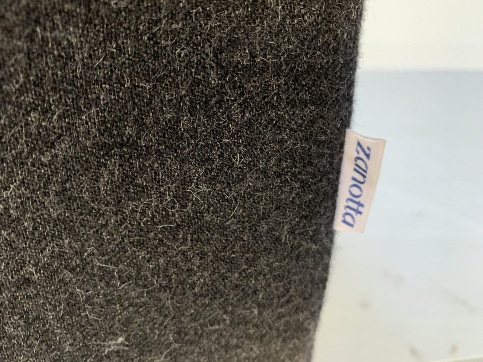 Zanotta “Greg” 3-Seat Sofa & Armchair in Dark Grey Wool For Sale 12