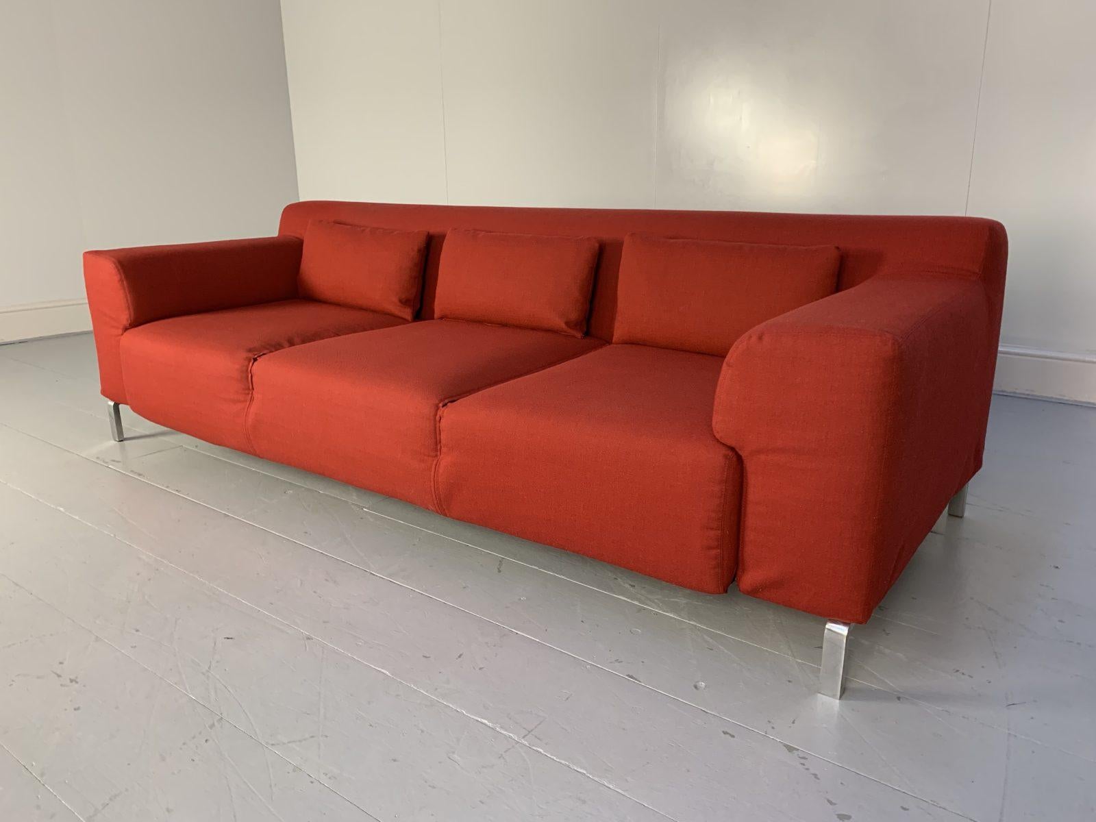 Zanotta “Greg” 3-Seat Sofa & Ottoman, in Red Alpaca Wool 5