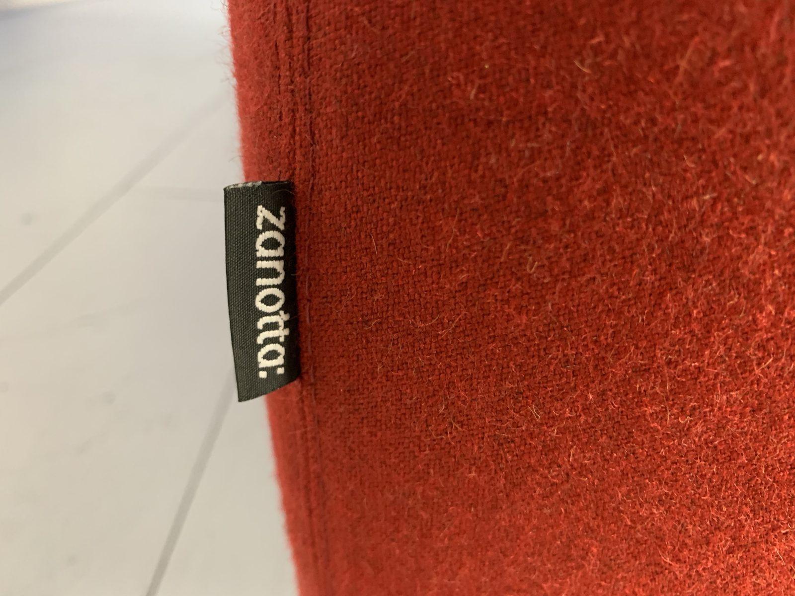 Zanotta “Greg” 3-Seat Sofa & Ottoman, in Red Alpaca Wool 6