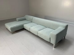 Zanotta "Greg" 5-Seat L-Shape Sofa - In Pale Blue Fabric