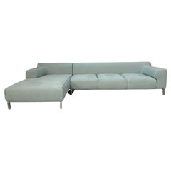 Zanotta "Greg" 5-Seat L-Shape Sofa - In Pale Blue Fabric