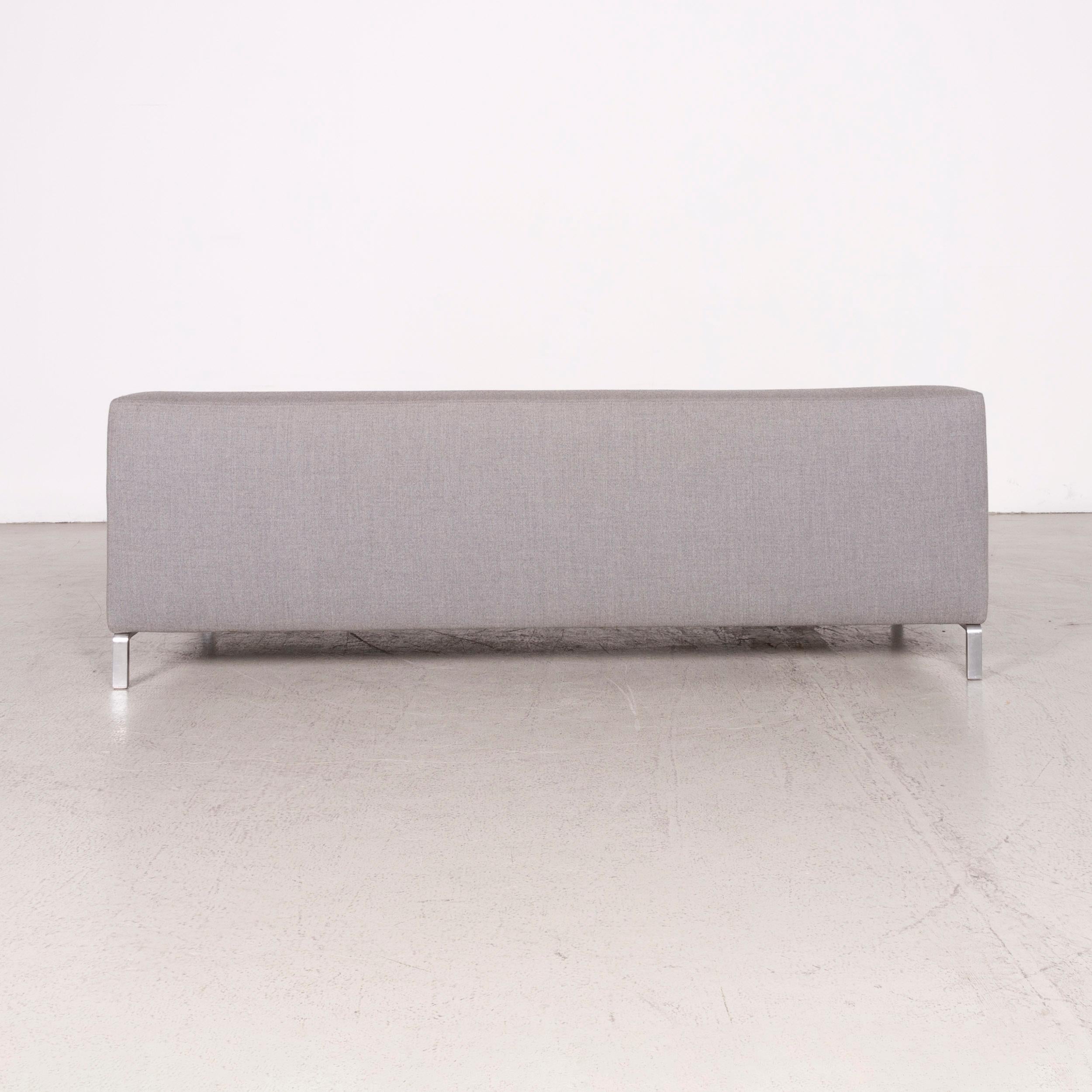 Contemporary Zanotta Greg Designer Fabric Sofa Gray Three-Seat For Sale