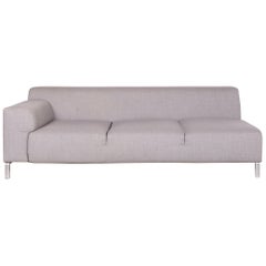 Zanotta Greg Designer Fabric Sofa Gray Three-Seat