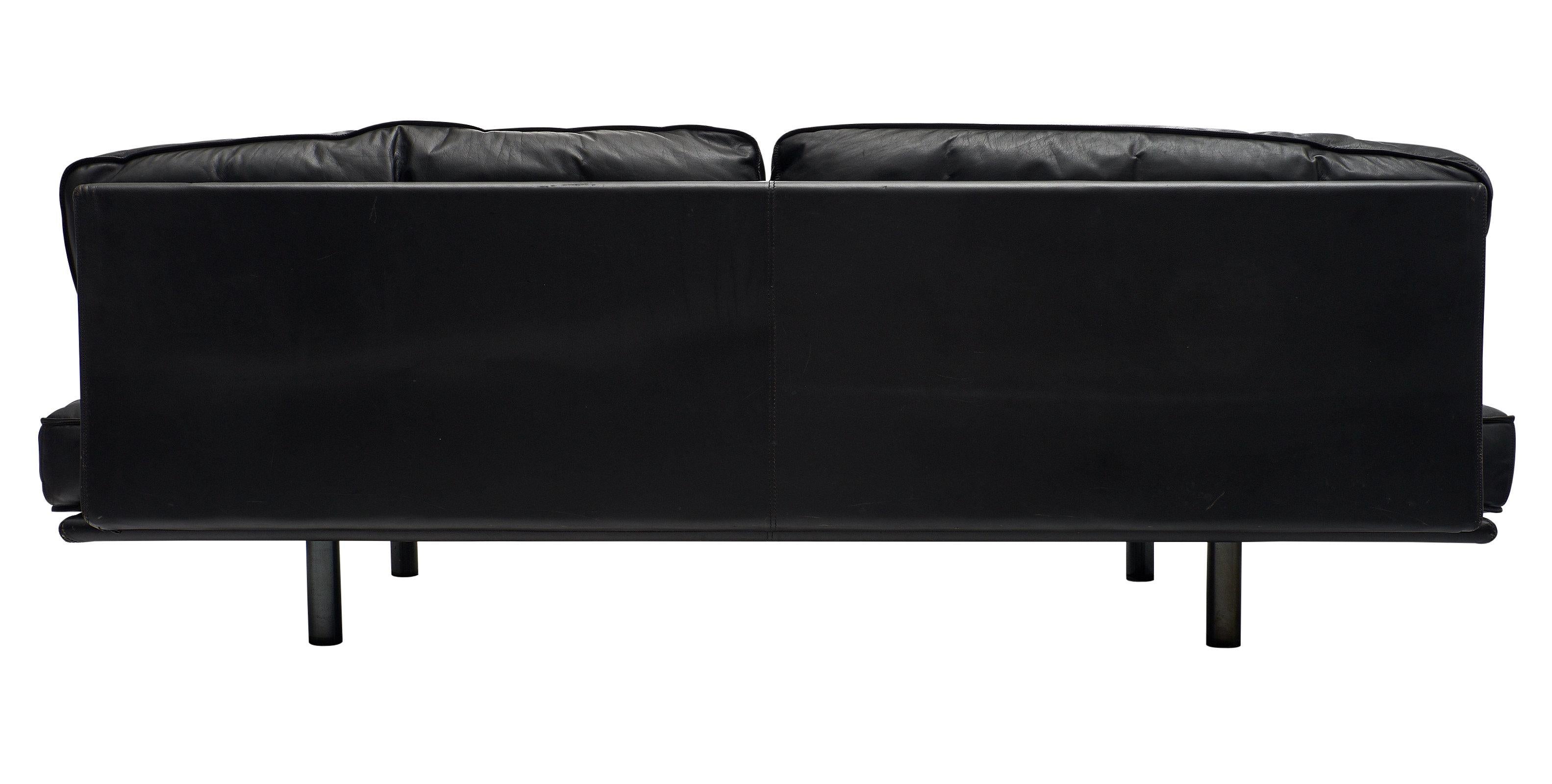 Steel Zanotta Italian Leather Milano 210 Sofa