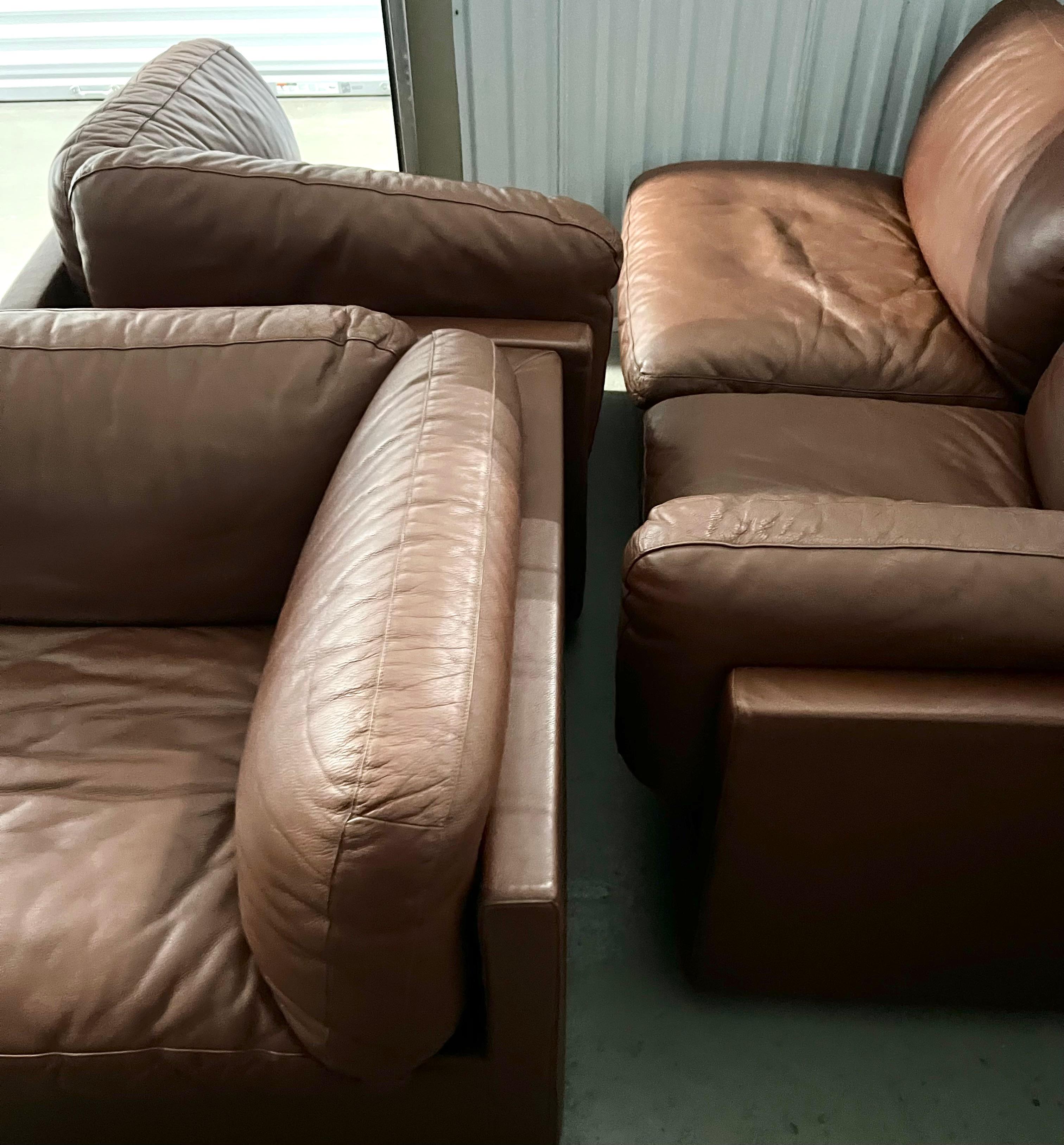 Mid-Century Modern Zanotta, Jonathan de Pas, Cento Sectional Sofa, Brown Leather, 1973, Italy For Sale