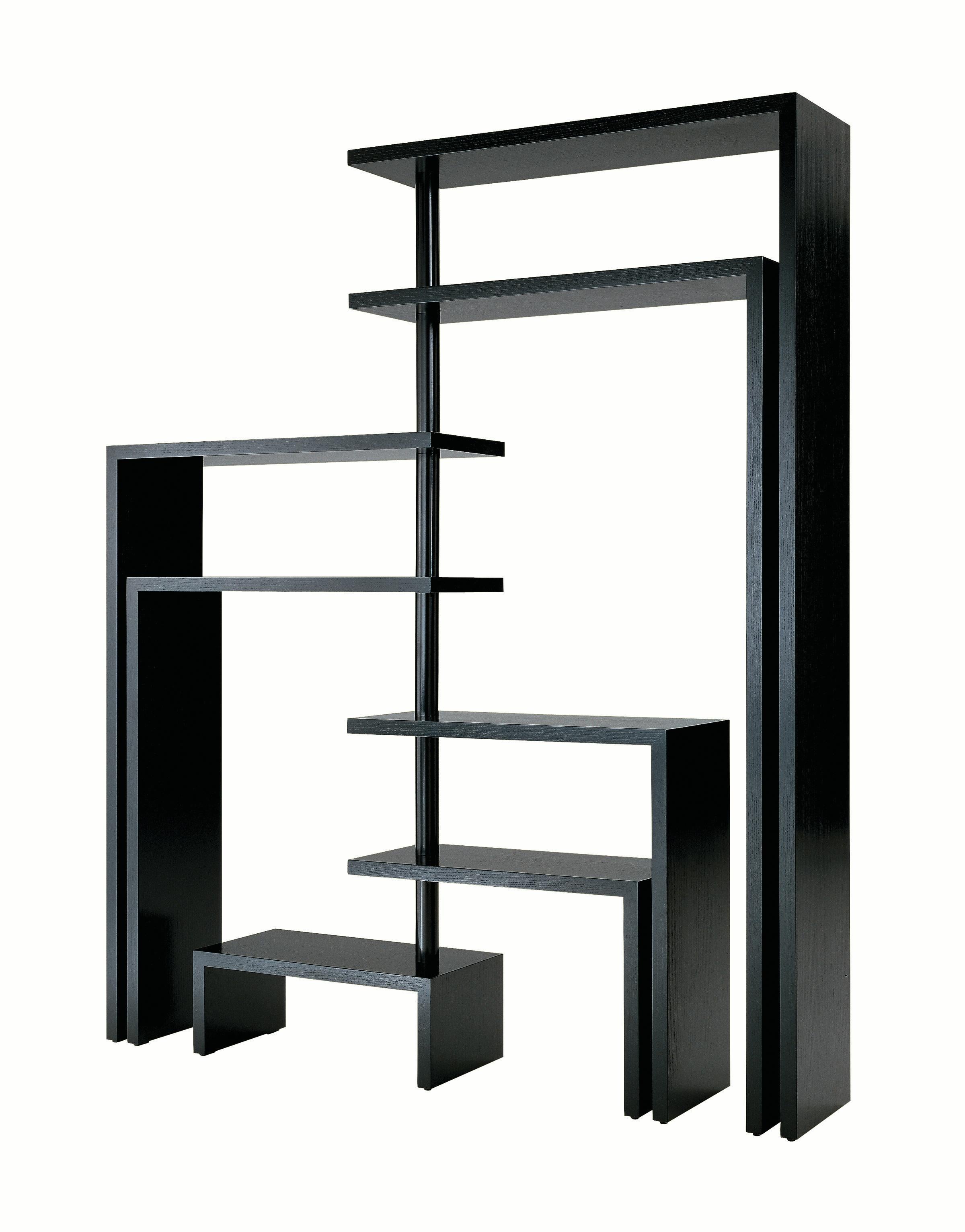 Zanotta Joy Mueble Giratorio de 7 Estantes de Tablero de Densidad Media Negro En relieve en venta