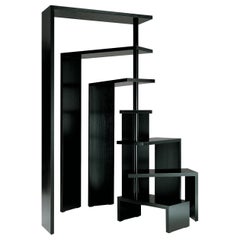 Zanotta Joy Rotating 7 Shelf Unit in Black Medium Density Fiberboard