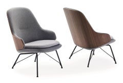 Zanotta Judy Armchair in Grey Upholstery with Black Painted Steel Frame