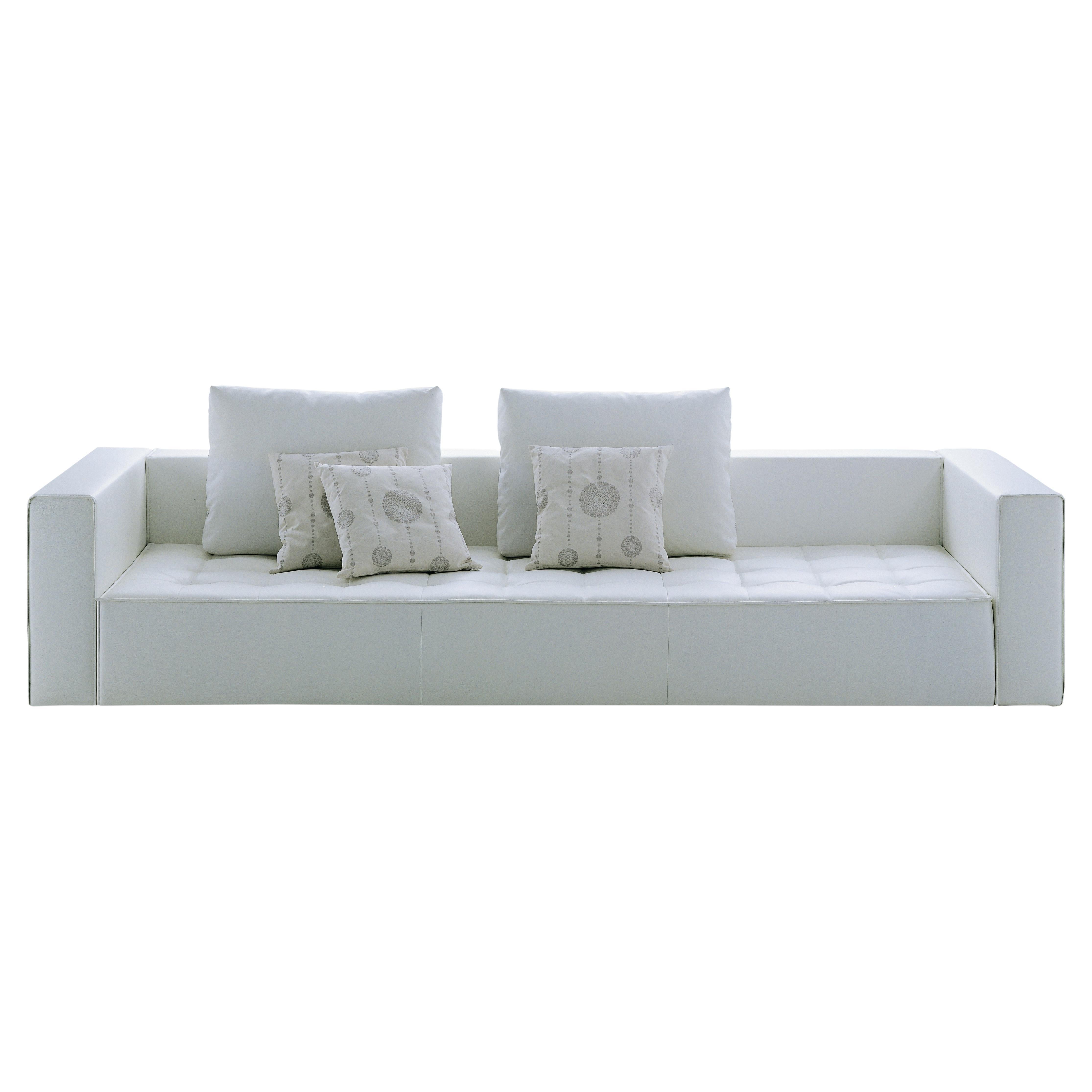 Zanotta Kilt Monobloc Sofa aus weißem Leder von Emaf Progetti im Angebot