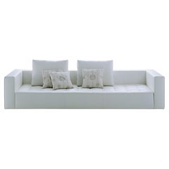 Canapé monobloc Zanotta Kilt en cuir blanc par Emaf Progetti