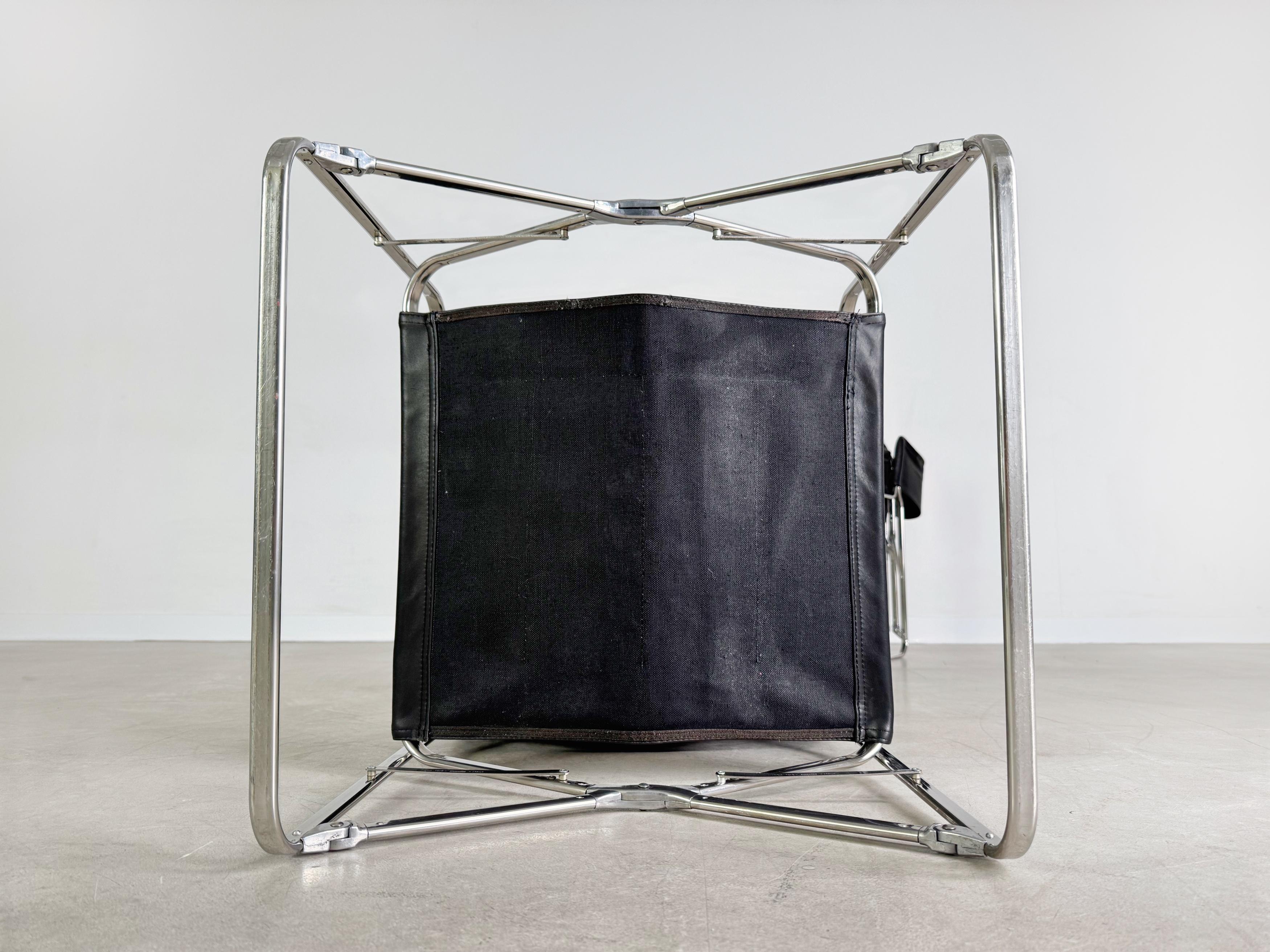 Zanotta Klappstuhl Gae Aulenti Leder April folding chair Regiestuhl For Sale 7