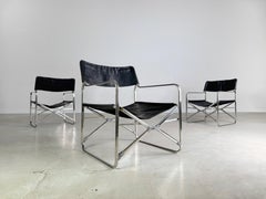 Zanotta Klappstuhl Gae Aulenti Leder April folding chair Regiestuhl